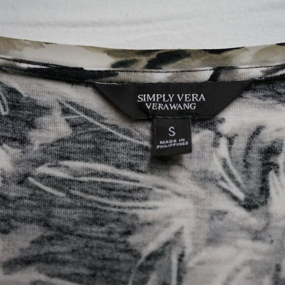 Women's Blouse T-Shirt, Vera Wang, Simply Vera, Black and White, Size Small - Picture 5 of 7